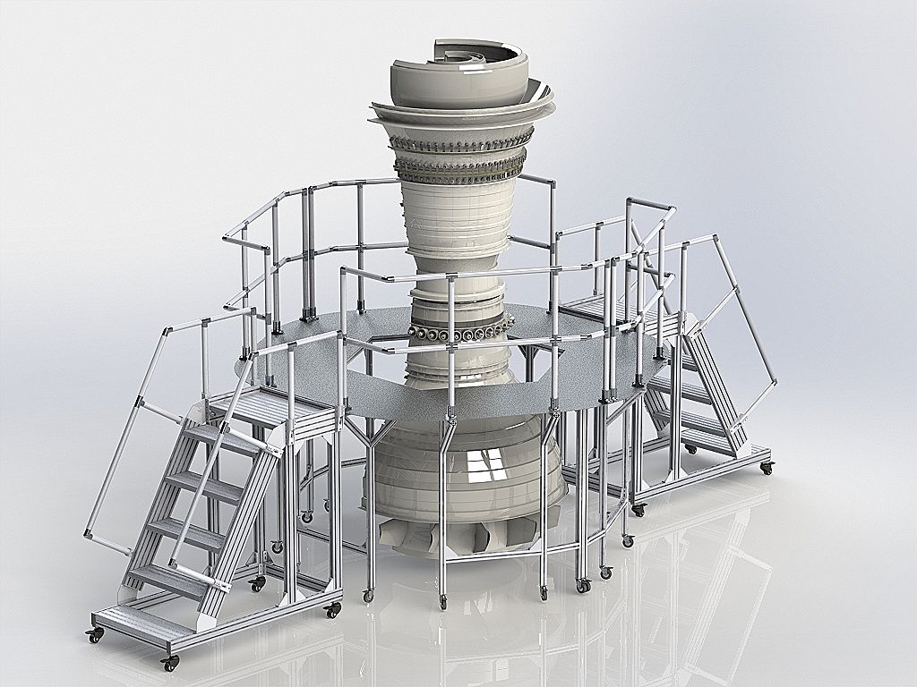 Лестничные конструкции из алюминиевого конструкционного профиля