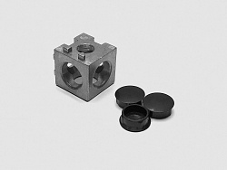 3-х сторонний кубический соединитель 20х20_D, паз 6, B843