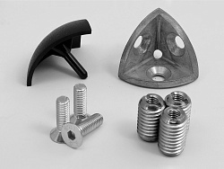 3-х сторонний сферический соединитель 45х45, паз 10, D70