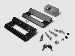 Замок для раздвижной двери из профиля 30х30F, левый, A890